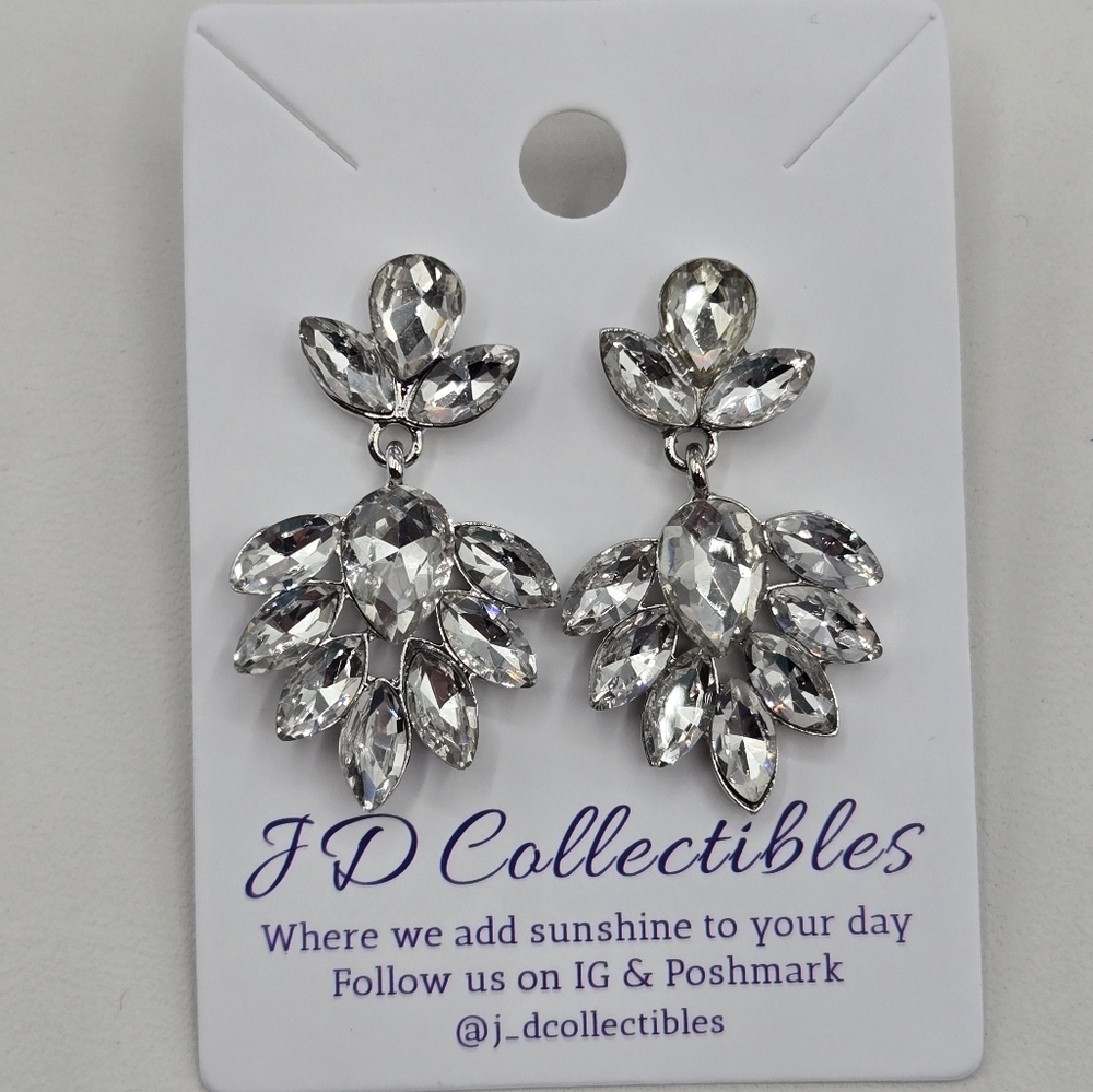 Swarovski Elements Statement Earrings Silver Hypo… - image 5